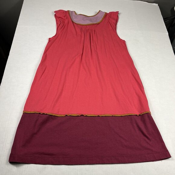 Marc By Marc Jacobs Two Toned Empire Waist Dress Cap Short Sleeve Tie Neck M - Picture 10 of 11